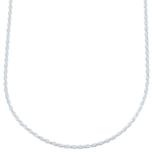 Sterling Silver 16" Italian Rope Chain Necklace KX120887